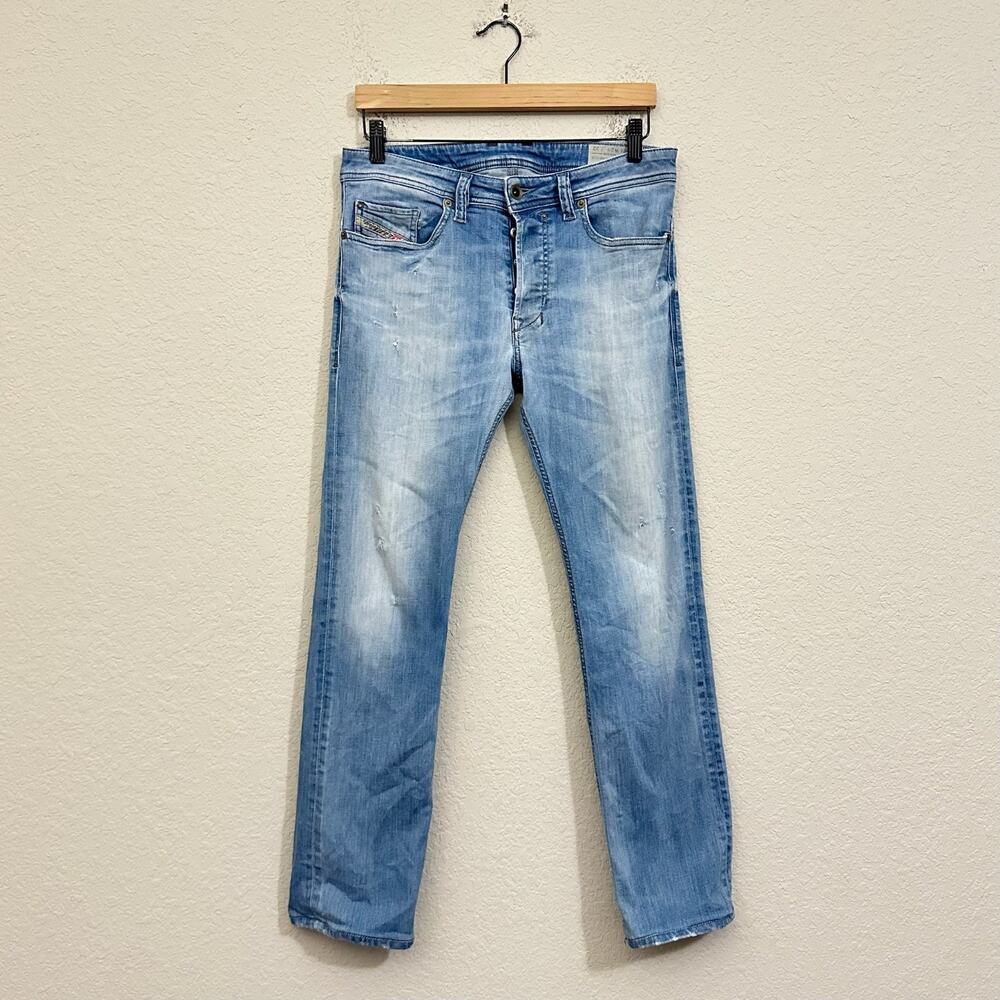 DIESEL Safado Jeans Blue Denim Stretch Regular Slim Straight Leg Y2K